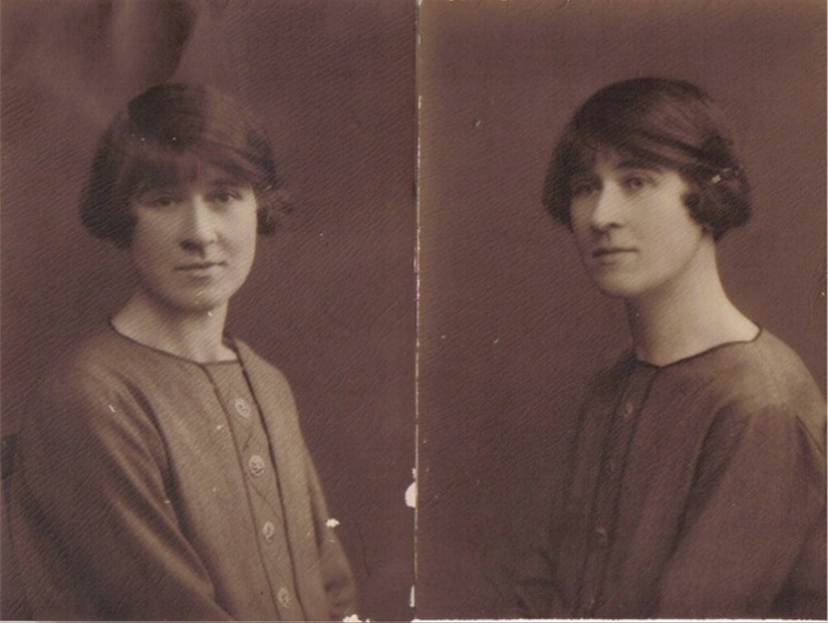 A couple of women posing for a picture

Description automatically generated